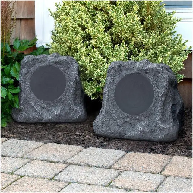 Alt view image 7 of 10 - Innovative Technology - ITSBO-513P5 - Bluetooth Outdoor Rock Speakers, Pair