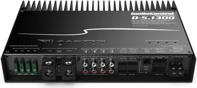Alt view image 7 of 13 - AudioControl D-5.1300 5-Channel Car Audio Amplifier w/ Built-in DSP AccuBass