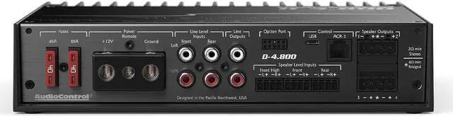 Alt view image 12 of 20 - AudioControl D-4.800 High-Power 4 Channel DSP Matrix Amplifier with Accubass