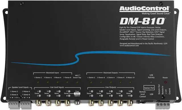 Alt view image 7 of 19 - AudioControl DM-810 8 By 10 Channel Matrix Digital Signal Processor