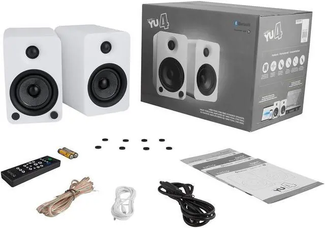 Alt view image 4 of 19 - Kanto YU4 Powered Bookshelf Speakers with Built-In Bluetooth - Pair (Matte White)