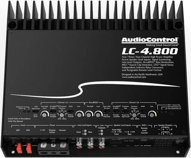 Alt view image 10 of 20 - AudioControl LC-4.800 High-Power Multi-Channel Amplifier with Accubass