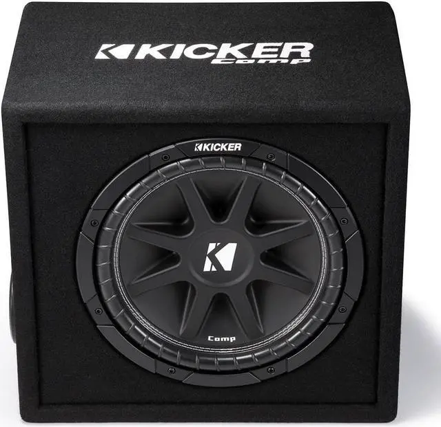 Alt view image 7 of 11 - Kicker Comp 12" 300W 4 Ohm Carpeted Vented Loaded Subwoofer Enclosure | 43VC124