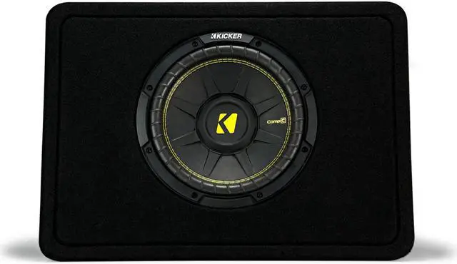 Alt view image 20 of 20 - Kicker 44TCWC102 CompC 10" 600 Watt 2-Ohm Loaded Shallow Car Subwoofer Enclosure