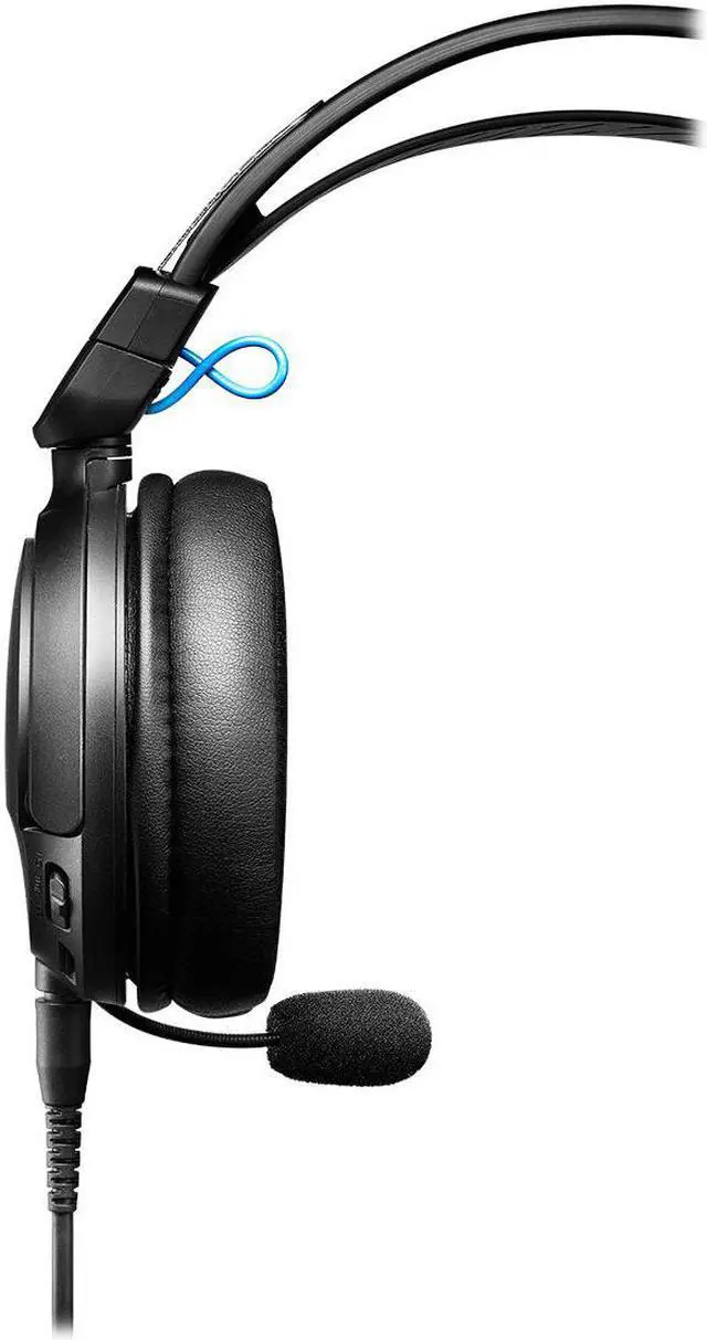 Alt view image 5 of 14 - Audio Technica High Fidelity Closed Back Gaming Headset - Black