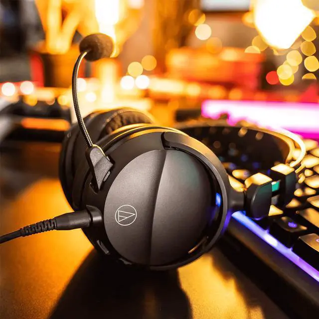 Alt view image 8 of 14 - Audio Technica High Fidelity Closed Back Gaming Headset - Black