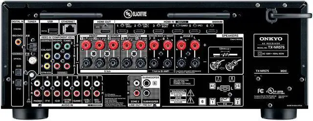 Alt view image 7 of 11 - Onkyo TX-NR575 7.2-Channel Network A/V Receiver