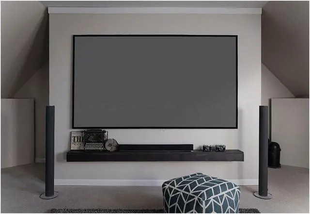 Alt view image 2 of 18 - Elite Screens Aeon CineGrey 3D AR110DHD3 Fixed Frame Projection Screen - 110" - 16:9 - Wall Mount