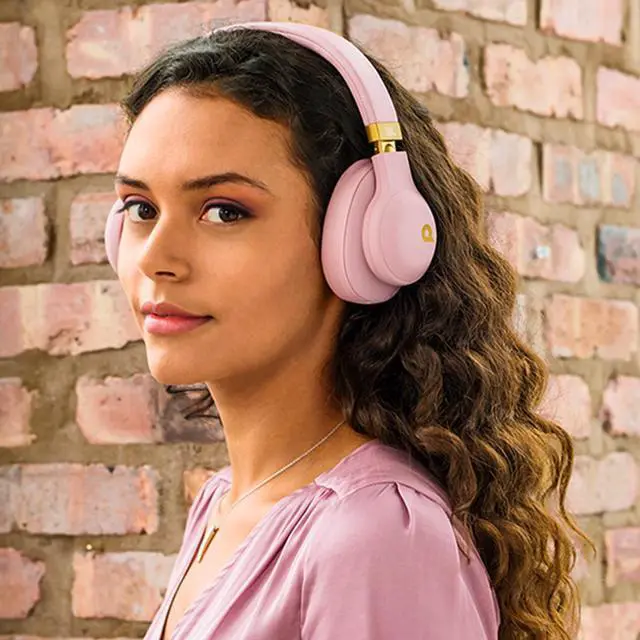 Alt view image 5 of 11 - JBL E55BT Quincy Edition Wireless Over-Ear Headphones -Pink