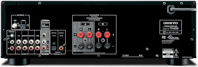 Alt view image 10 of 18 - Onkyo TX-8220 Analog Home Audio/Video Stereo Receiver (Black)