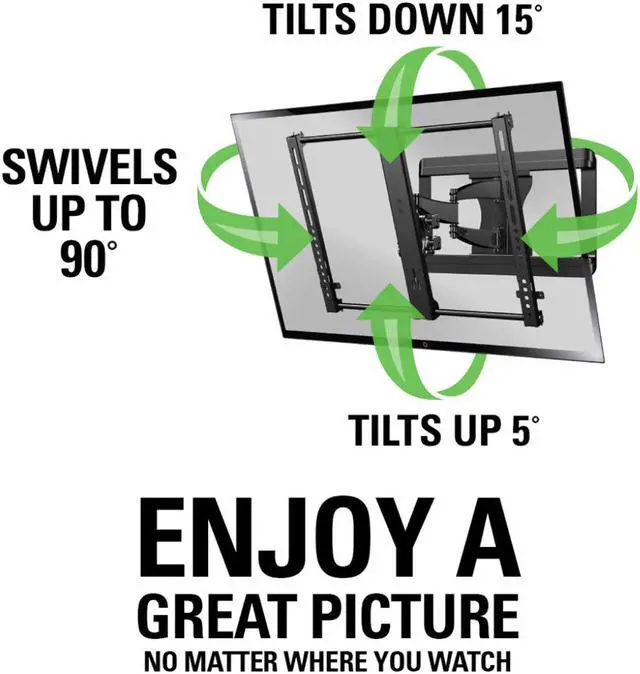Alt view image 3 of 8 - Sanus VMF620 Full Motion TV Wall Mount for 37"-55" TVs