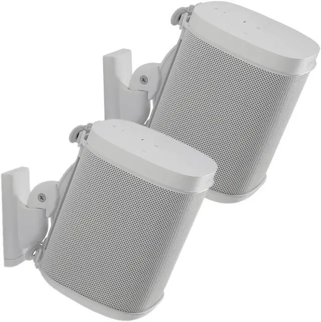 Main image of Sanus Wireless Speaker Swivel and Tilt Wall Mounts for Sonos ONE, PLAY:1, and PLAY:3 - Pair (White)