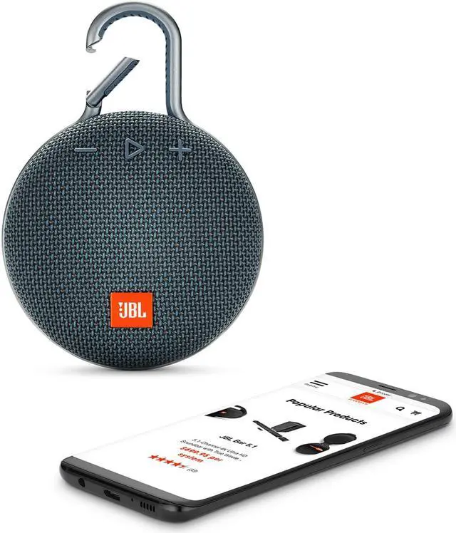 Alt view image 5 of 17 - JBL Clip 3 Portable Bluetooth Waterproof Speaker (Blue)