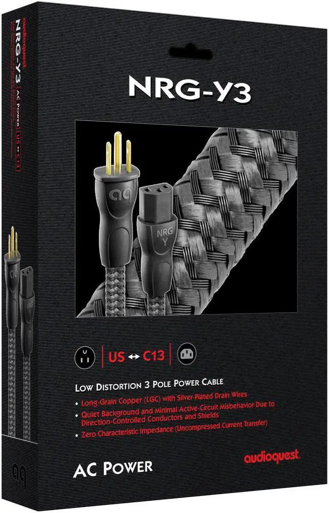 Alt view image 2 of 10 - AudioQuest NRG-Y3 Low-Distortion 3-Pole AC Power Cable - 6.56' (2m)