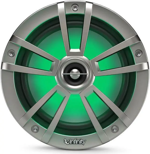 Alt view image 4 of 20 - Infinity INF622MLT 6.5" Round 225 Watt RGB LED Illuminated Marine Speakers - Titanium (Pair)