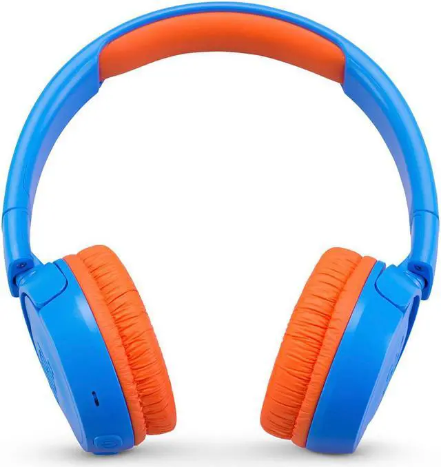 Alt view image 2 of 11 - JBL JR 300BT Kids On-Ear Wireless Headphones with Safe Sound Technology (Blue/Orange)