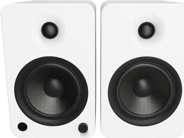 Alt view image 3 of 11 - Kanto YU6 Powered Bookshelf Speakers with Built-In Bluetooth - Pair (Matte White)