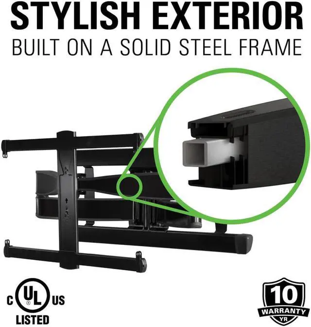 Alt view image 6 of 11 - Sanus VLF728 Large Full Motion TV Mount for 42" - 90" TV (Black)