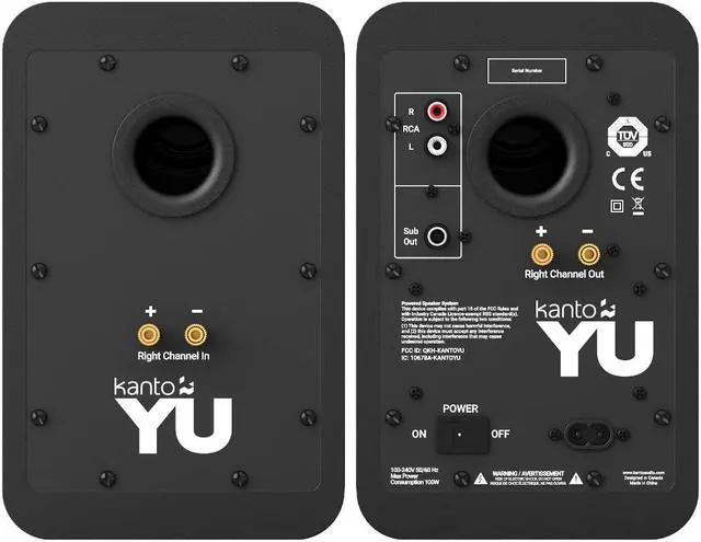 Alt view image 7 of 8 - Kanto YU Powered Bookshelf Speaker with Bluetooth (Matte Black) - Pair