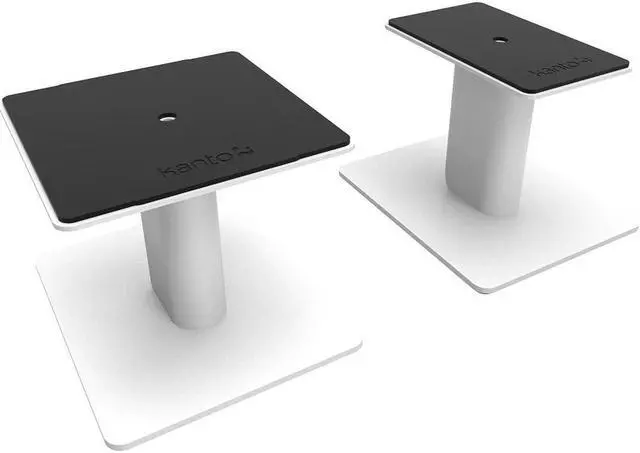 Alt view image 3 of 14 - Kanto SP6HD 6" Tall Universal Desktop Speaker Stands with Integrated Cable Management, White