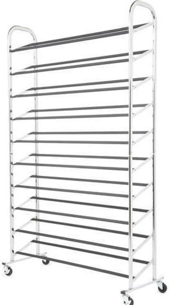 Alt view image 5 of 9 - BestMassage 50 Pair Free Standing Chrome Metal 10 Tier Shoe Tower Rack