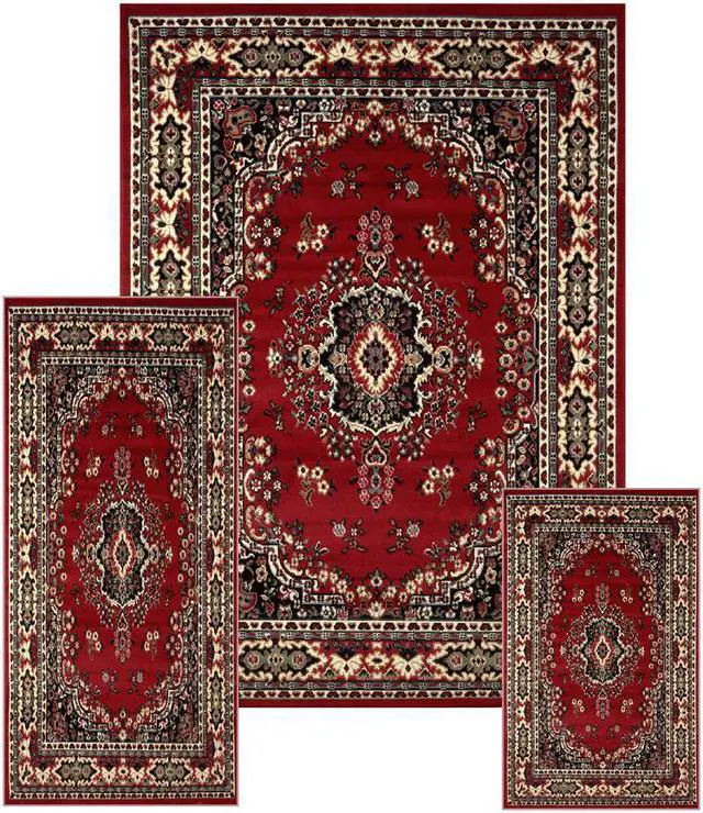 Main image of Home Dynamix Area Rugs: Ariana Rug: 7069 Traditional Persian Medallion Claret: 3 Piece Set