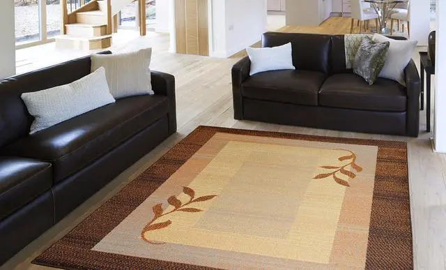 Alt view image 2 of 4 - Home Dynamix Geometric Brown Beige Modern 8x11 Area Rug Leaf Carpet - Actual 7' 8" x 10' 4"