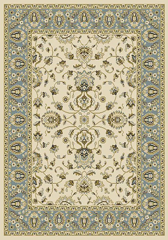 Main image of Home Dynamix Traditional Persian Oriental Ivory Bordered Vines Leaves Area Rug - Actual 5' 2" x 7' 2"