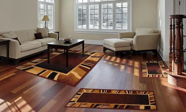 Alt view image 2 of 2 - Home Dynamix Brown Contemporary Border 3 Pcs Area Rug Set Modern Stripes Runner Combo Carpet