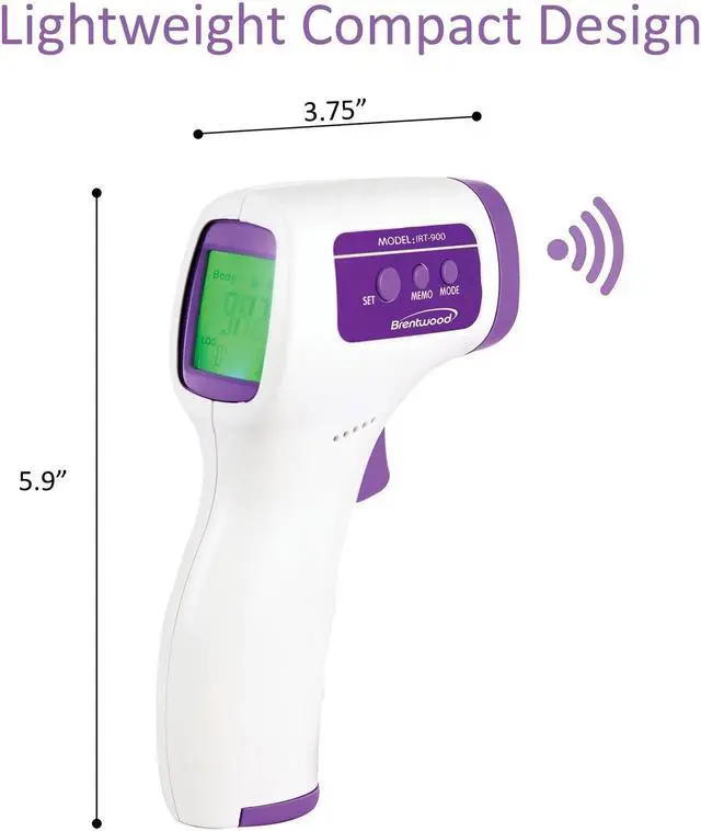 Alt view image 6 of 11 - BRENTWOOD(R) APPLIANCES IRT-900 No-Touch Temporal/Forehead Baby and Adult Infrared Thermometer