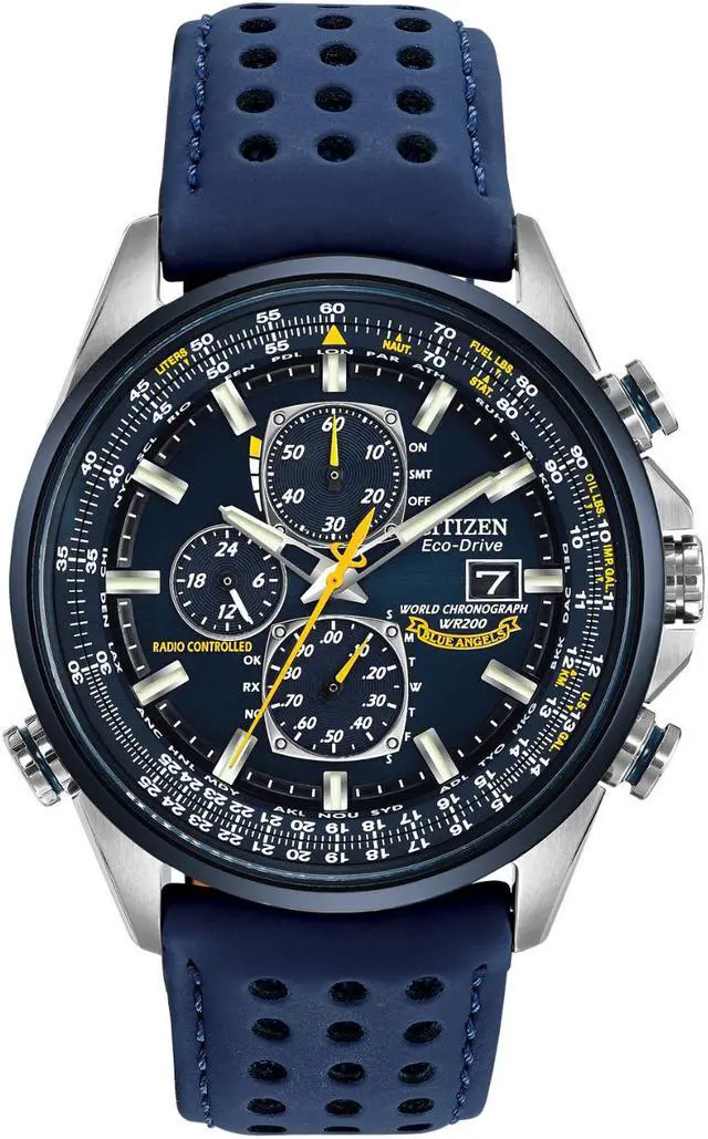 Alt view image 8 of 9 - Men's Citizen Eco-Drive Blue Angels Chronograph Watch AT8020-03L