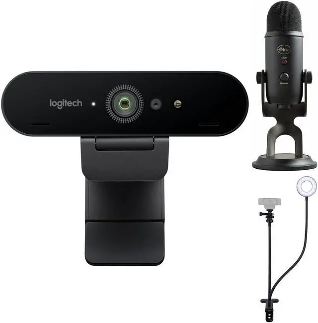 Main image of Logitech 4K Pro Webcam, Blue Microphones Yeti Blackout, Ring Light, Webcam Stand