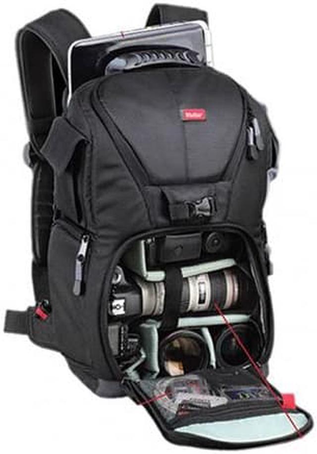 Alt view image 2 of 19 - Vivitar DKS-18 Photo/SLR/Laptop Sling Backpack - Black