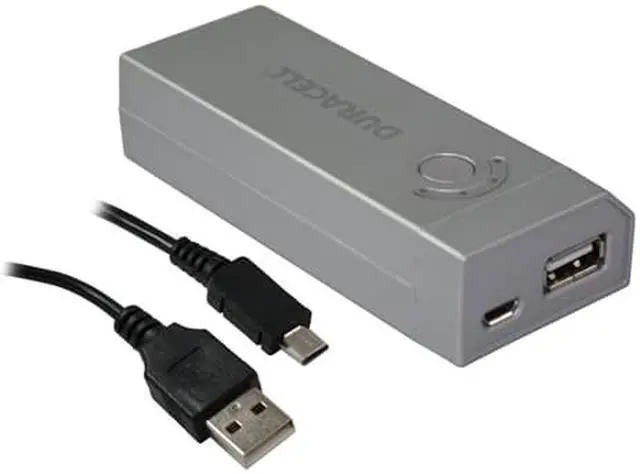 Alt view image 2 of 3 - DURACELL Portable Power Bank & AC Charger (4000 mAh) Battery Charger for use with iPhone, iPad, iPod, BlackBerry, Samsung, LG, Motorola, Kindle, Nook, Most SmartPhones, E-Readers and Tablets (SILVER)