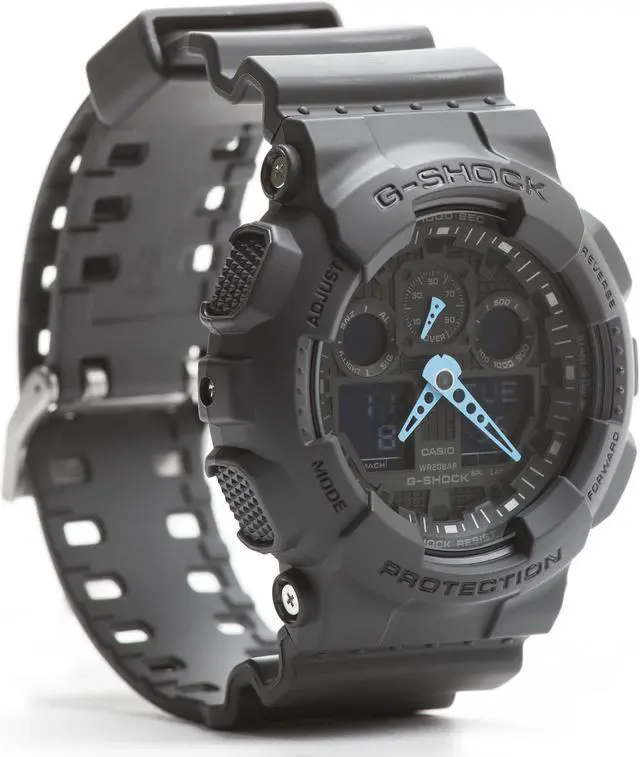 Alt view image 15 of 16 - Casio GA100C-8A G-Shock Black Plastic Resin Case and Bracelet Digital-Analog Dial
