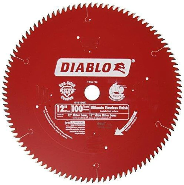 Alt view image 5 of 7 - Diablo 12 In. 100-Tooth Flawless Finish Circular Saw Blade D12100X