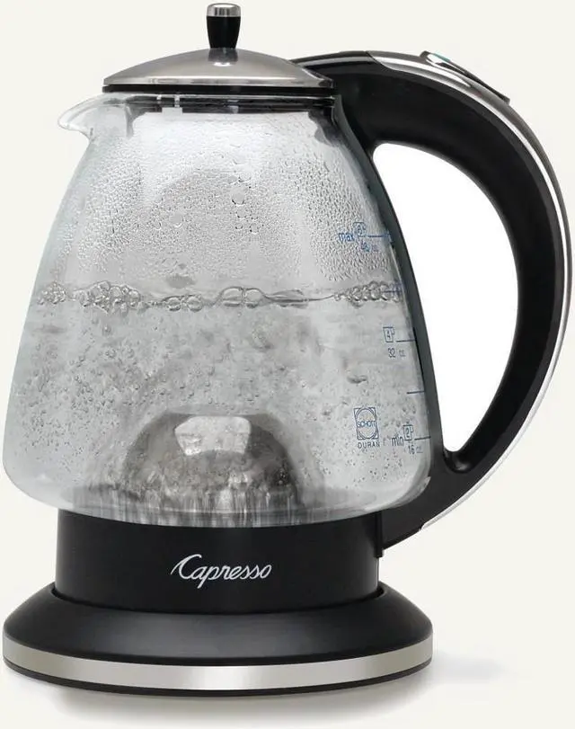 Alt view image 2 of 6 - Capresso H2O Glass Rapid-Boil Kettle (Black/Polished Chrome)
