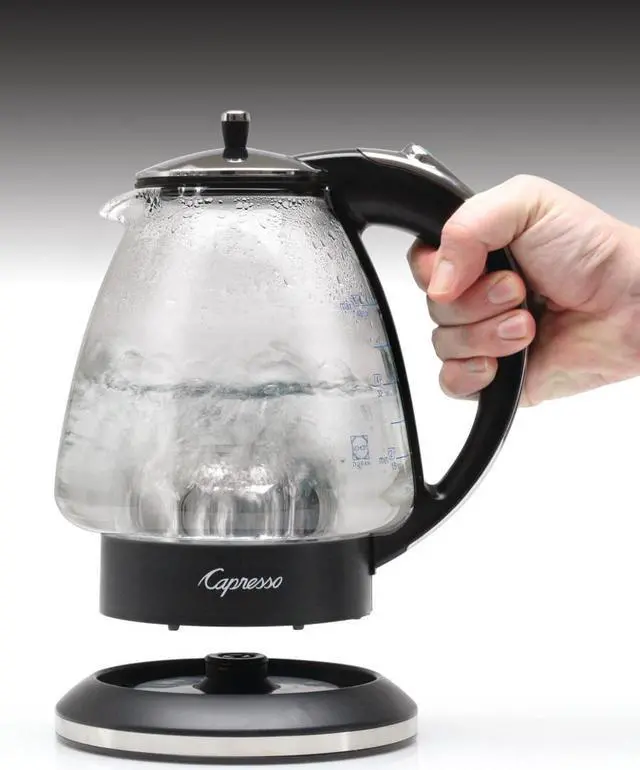 Alt view image 3 of 6 - Capresso H2O Glass Rapid-Boil Kettle (Black/Polished Chrome)