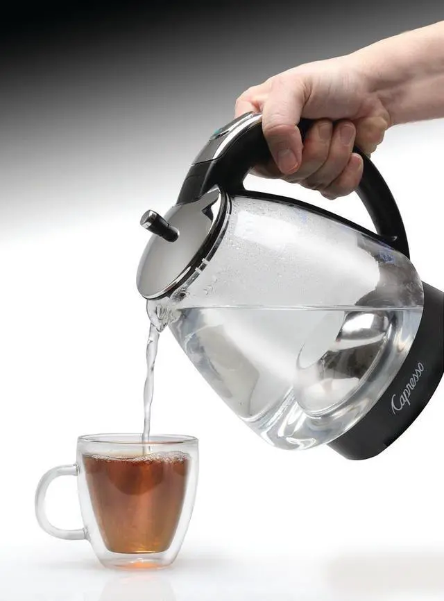 Alt view image 4 of 6 - Capresso H2O Glass Rapid-Boil Kettle (Black/Polished Chrome)