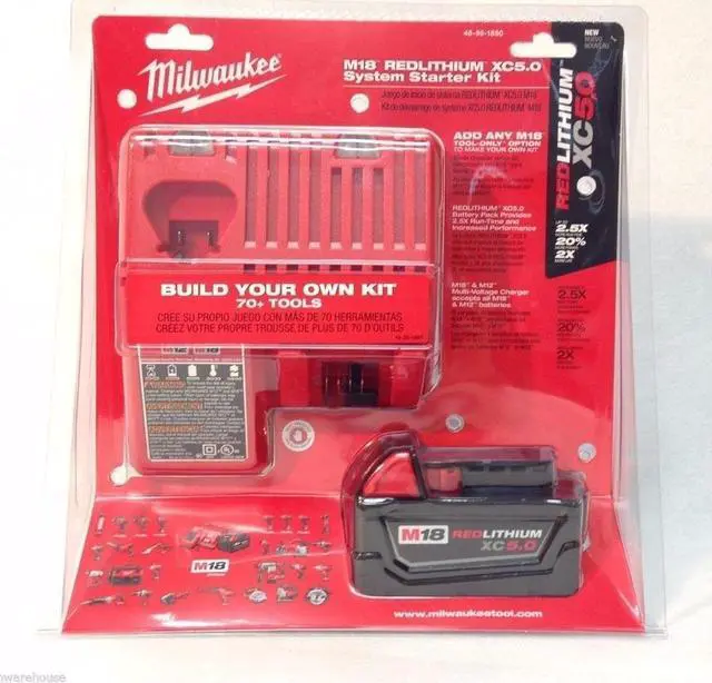 Alt view image 3 of 8 - MILWAUKEE 48-59-1850 M18™ REDLITHIUM™ 18V 5.0Ah XC5.0 Starter Kit (1 5.0Ah