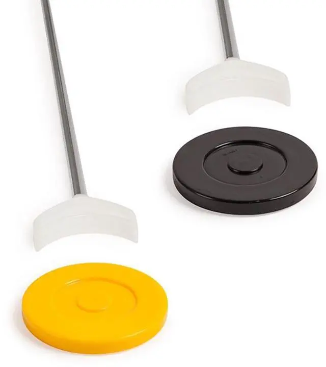 Alt view image 9 of 16 - Champion Sports SBA20 Economy Shuffleboard Set - 15-ft Court - Four 51" Cues - Eight Discs