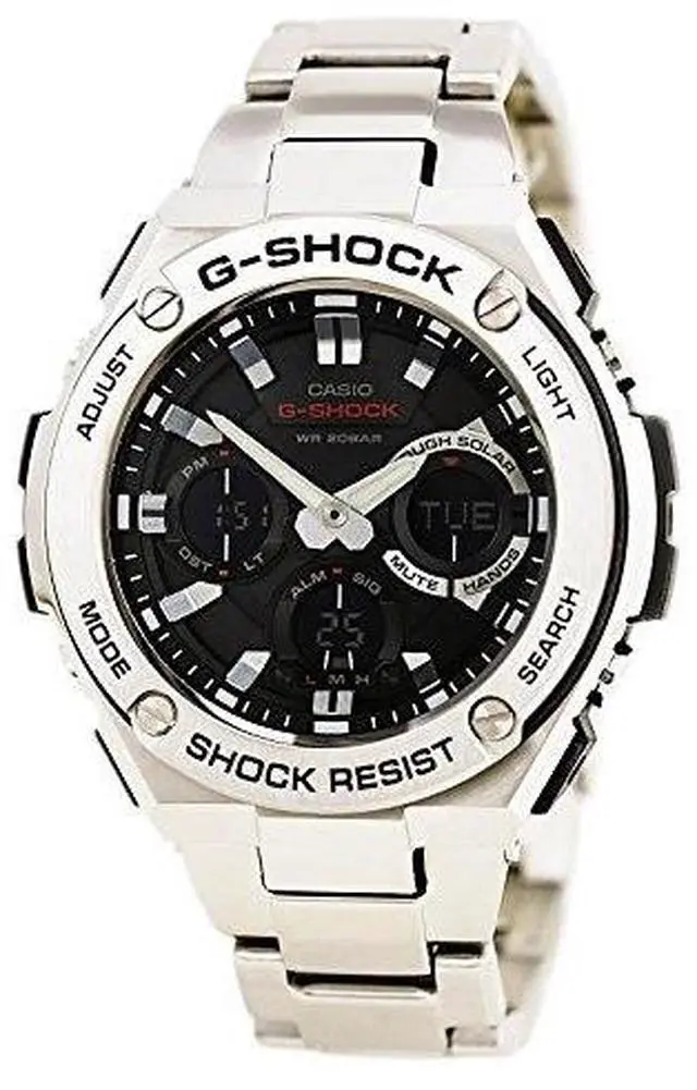 Alt view image 4 of 20 - Casio G-Shock G-Steel Solar Power Ana-Digi Watch GSTS110D-1A GST-S110D-1ACR