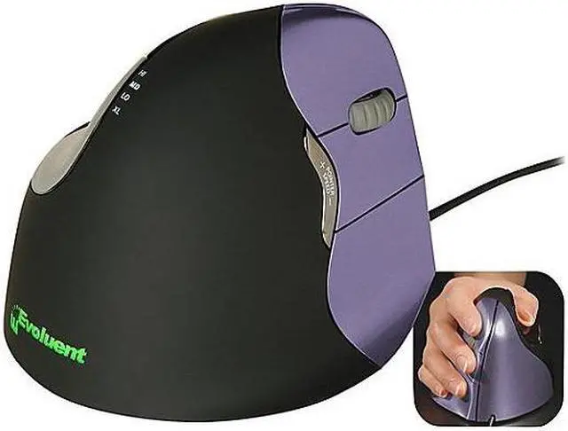 Alt view image 8 of 20 - Evoluent - VM4RW - Evoluent Verticalmouse Right Handed Wireless - Optical - Wireless - Radio Frequency - 2.40 GHz - USB