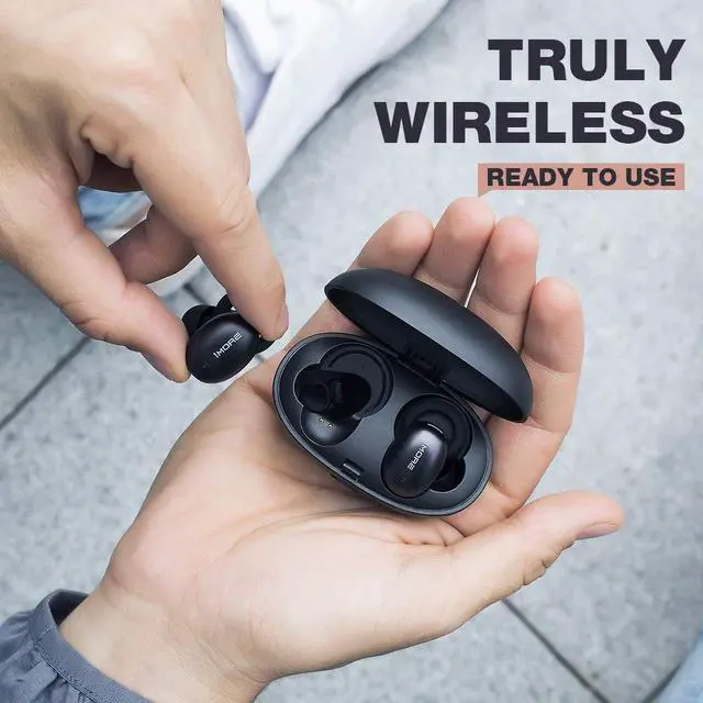 Alt view image 3 of 7 - 1MORE Stylish True Wireless Earbuds, Bluetooth 5.0, 24-Hour Playtime, Stereo In-Ear Headphones with Charging Case, Built-in Microphone, Alternate Pairing Mode Black