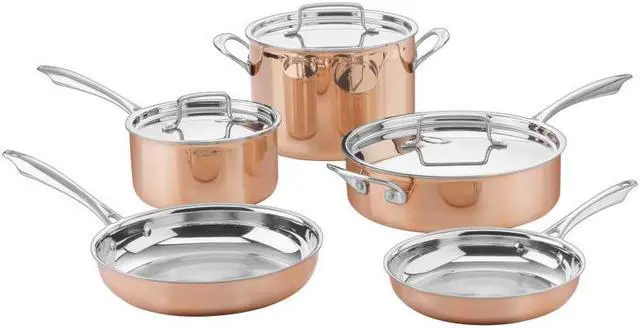 Alt view image 2 of 3 - Cuisinart Tri-Ply 8- Piece Cookware Set, Copper CTPP-8