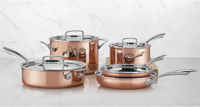 Alt view image 3 of 3 - Cuisinart Tri-Ply 8- Piece Cookware Set, Copper CTPP-8
