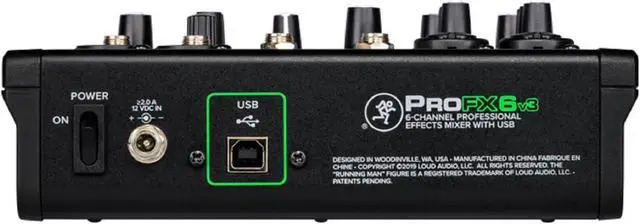 Alt view image 9 of 20 - Mackie ProFX Series, 6 Mixer - Unpowered, 6-Channel w/USB (ProFX6v3)
