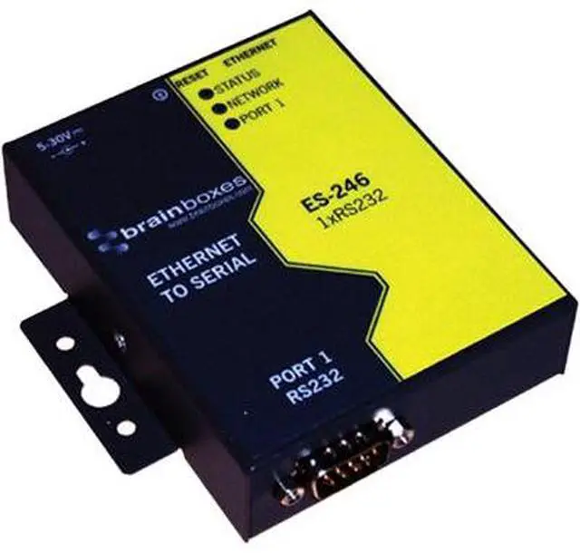 Alt view image 5 of 11 - Brainboxes ES-246 1 Port RS232 Ethernet to Serial Adapter