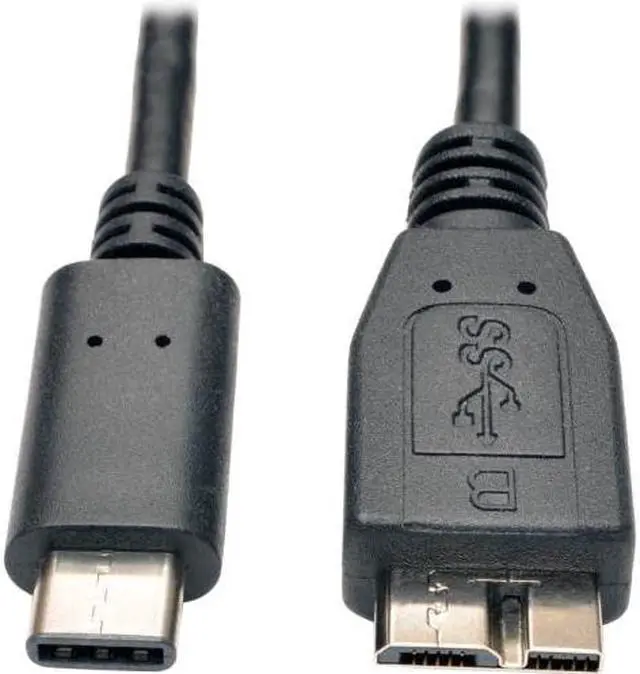 Alt view image 9 of 12 - Tripp Lite U426003 3 ft. Black USB 3.1 Gen 1 (5 Gbps) Cable, USB Type-C (USB-C) to Micro-B