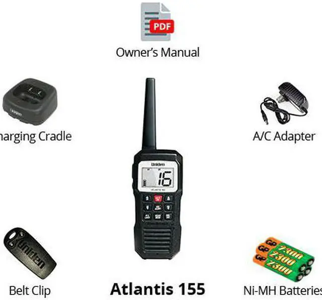 Alt view image 16 of 19 - UNIDEN Handheld 2-Way VHF Marine Radio Floating ATLANTIS 155